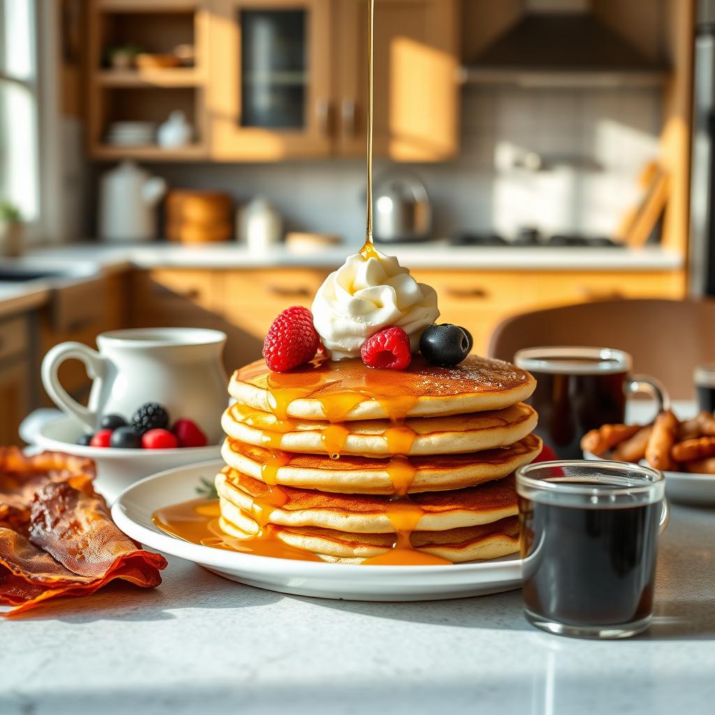 Pancake Breakfast - A beautifully arranged breakfast table 