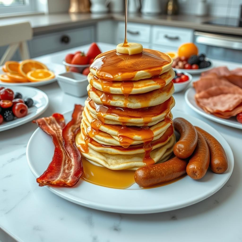 What to Eat with Pancakes for Breakfast? -A beautifully arranged breakfast 