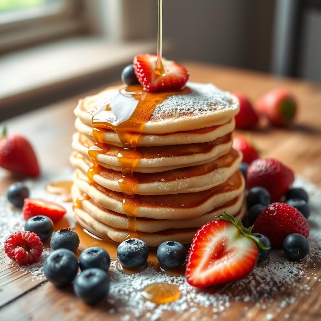 A stack of perfectly golden mini pancakes