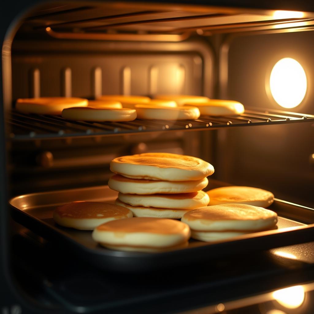 How Do You Keep Mini Pancakes Warm for a Party - A warm oven filled with fluffy mini pancakes 