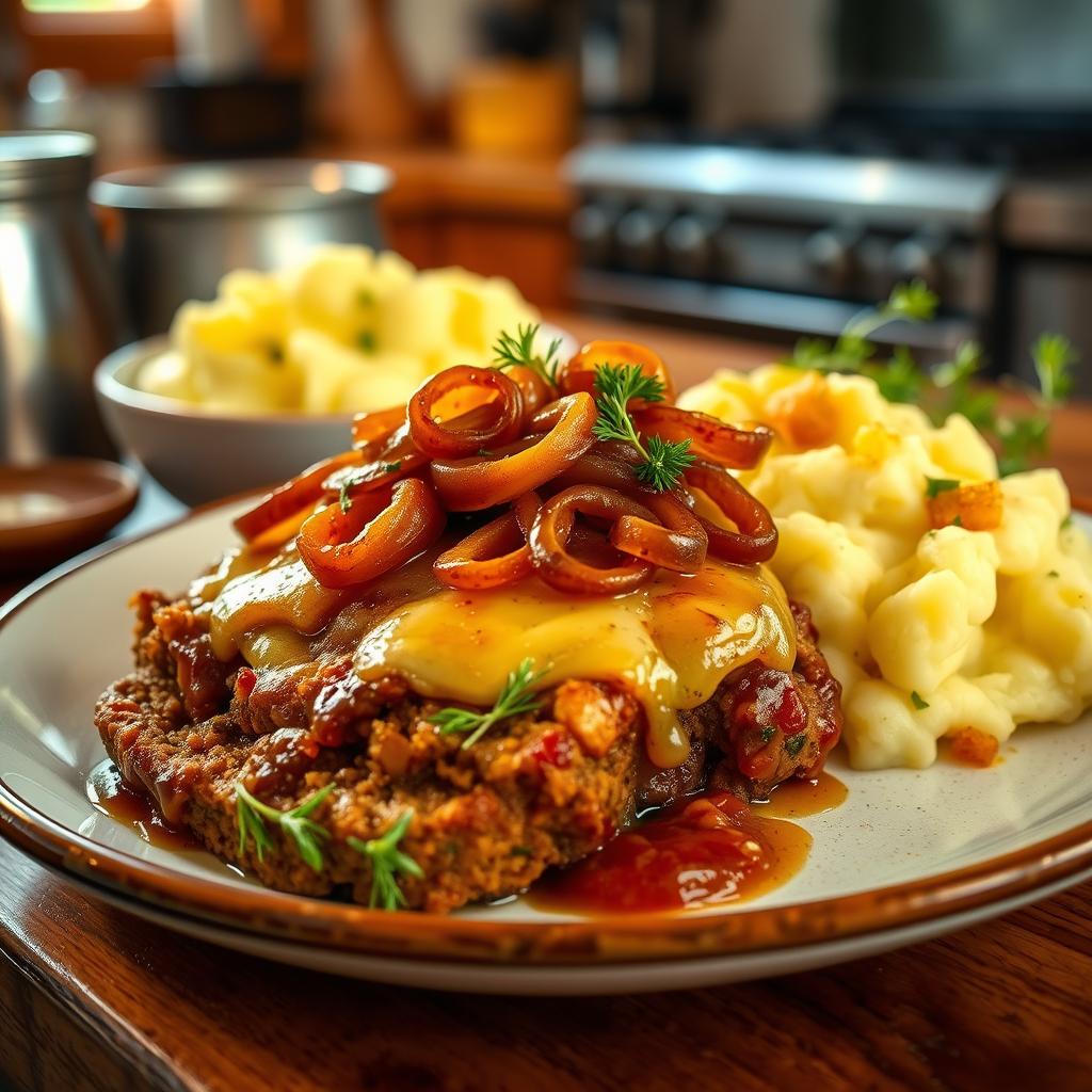 French Onion Meatloaf - Final Dish